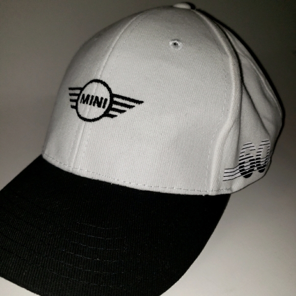 Mini Cooper Embroidered Logo Cap Adjustable 60 Years Anniversary White And Black - Picture 1 of 6